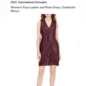 INC International Concepts Black Leather Dress